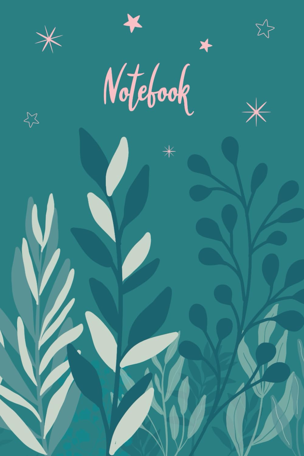 Notebook: Teal night garden notebook with a floral themed 'this book belongs to' first page. (120 pages 6"x 9")