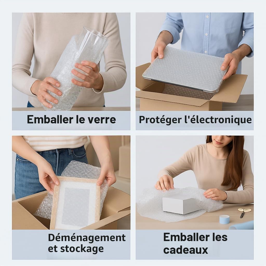 All4All 1 rouleau de film à bulles - 150 cm - Pour emballage, déménagement, déménagement