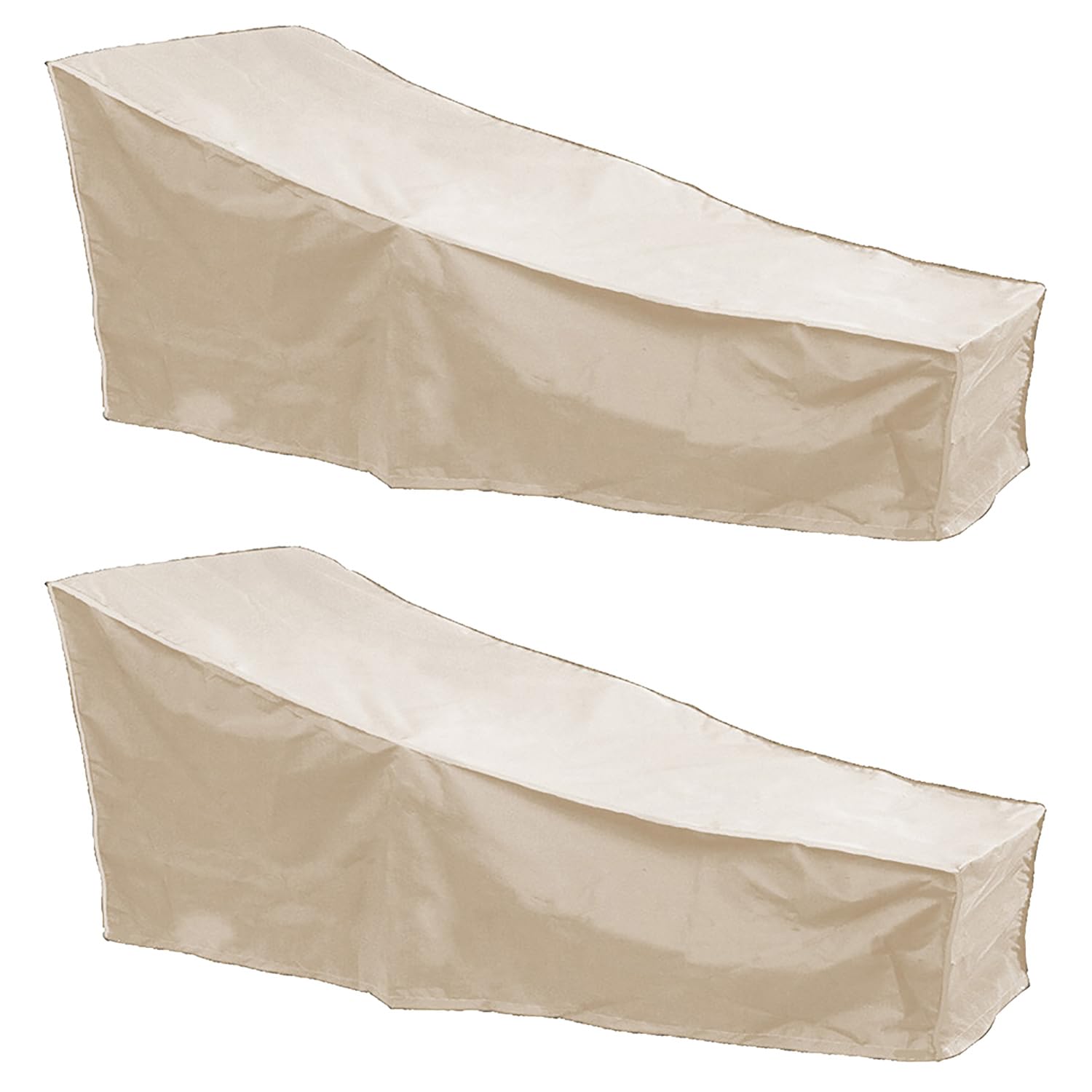 Hapivida Patio Chaise Lounge Cover, Heavy Duty Outdoor Lounge Chair Covers Waterproof All Weather Resistant Patio Furniture Cover, 82L x 30W x 16H inch (Beige*2pcs)