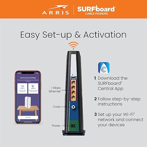 Miniatura 6 de ARRIS Surfboard - SBG8300 - Renovado - DOCSIS 3.1 Gigabit Cable módem y enrutador Wi-Fi AC2350, Comcast Xfinity, Cox, Spectrum y más, velocidades