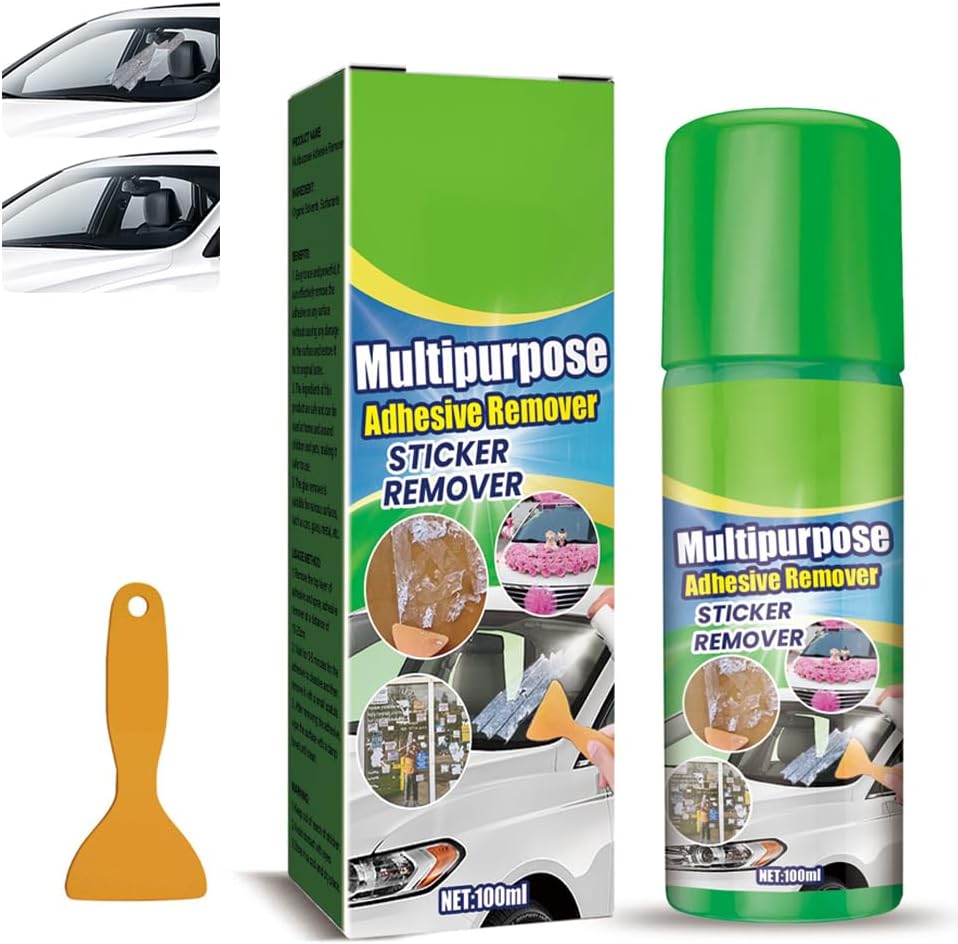 100ml adhesive remover with scraper, label remover, glue remover, used to remove stickers, labels, and tape residues on car paint, glass, and tiles