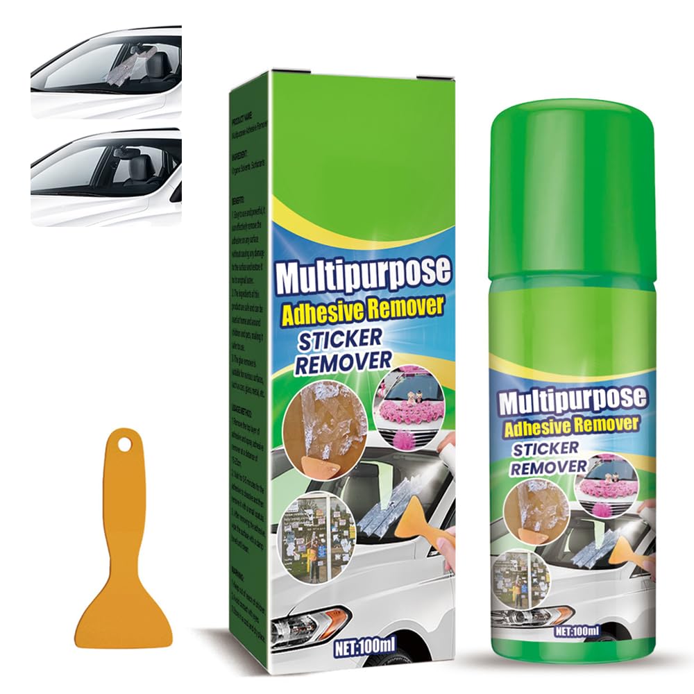 – 100ml adhesive remover with scraper, label remover, glue remover, used to remove stickers, labels, and tape residues on car paint, glass, and tiles