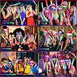 148 PCS Glow in the Dark Party Supplies, 16 Fiber Optic Wands, 14 LED Glasses, 100 Glow Sticks and 18 LED Hair Clips Fiber Optic for Neon Party, Wedding, Birthday, Concert, New Year - Image 4