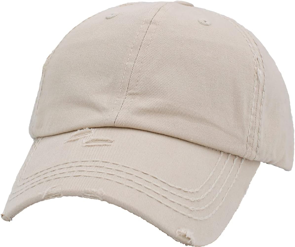 Vintage Washed Distressed Cotton Dad Hat Baseball Cap Adjustable Polo Trucker Unisex Style Headwear