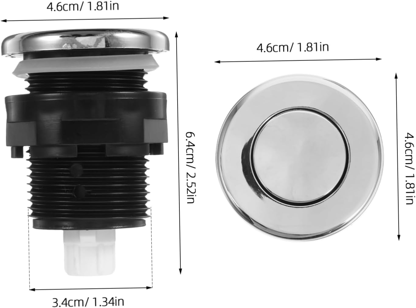 HOMOBABE/off Air Button for Bathtub Garbage Disposal Pneumatic Push Button Splashproof
