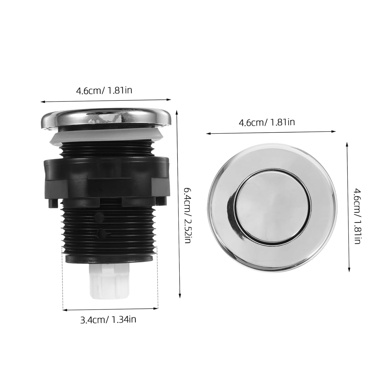 Pneumatic Air Pressure Switch Splashproof Push Button for Garbage Disposal Bathtub Use Reliable Durable Control for Wet Environments for Kitchens Bathrooms