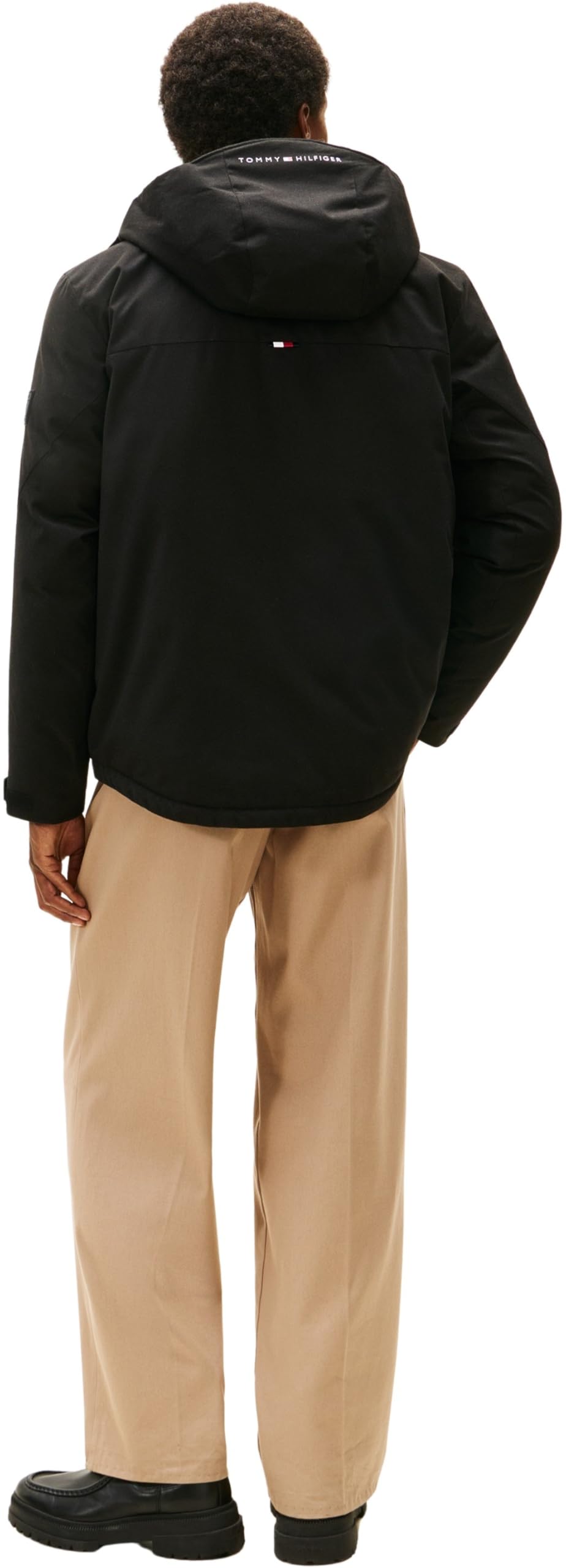 Tommy Hilfiger Herren Übergangsjacke Short Padded mit Kapuze, Schwarz (Black), XL – Ansicht 2