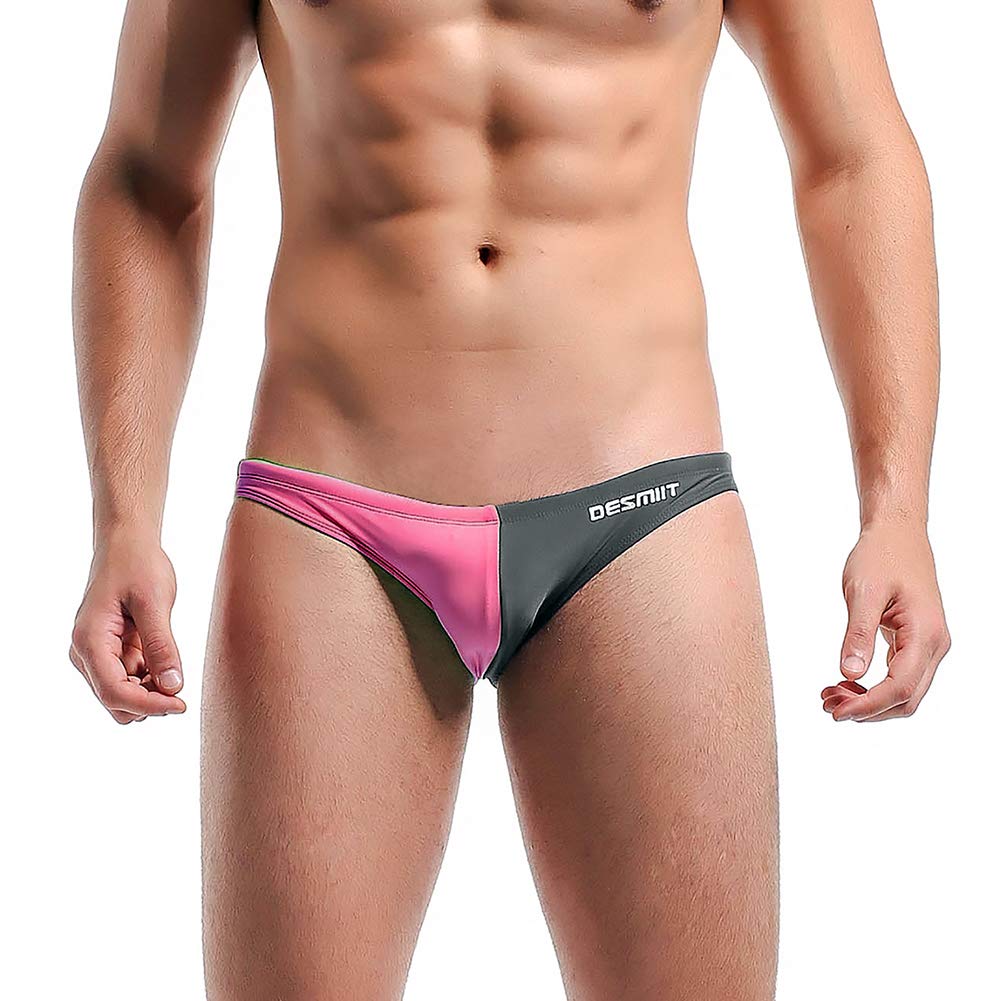 Men's Low Rise Swimwear Colorant Match Swimming Brief Bikini