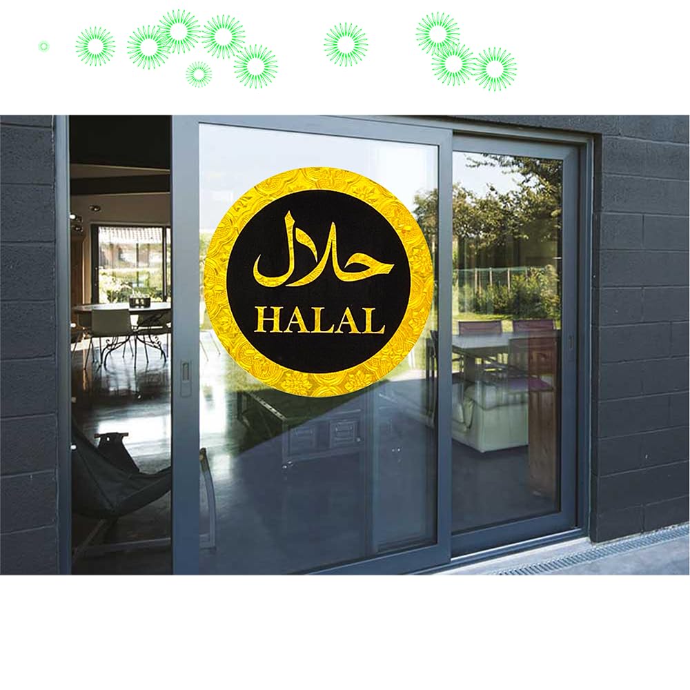 Budget Signs Ltd All Kinds Of Signs, Stickers & Printwork Yellow Halal Sign Vinyl Sticker, 120 X 120 Mm, Black And