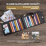 Travelambo RFID Wallet Women Large Size Bifold Multi Card Wallet Case with Zipper Pocke Credit Card Holder for Women - Image 5