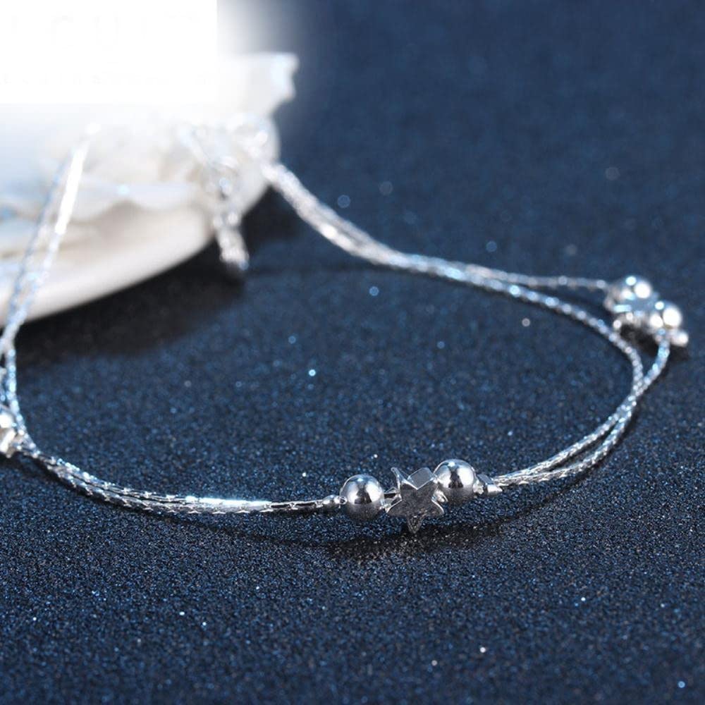 Cavigliera per gioielli con piede con ciondolo a forma di stella in argento sterling 925 per cavigliera con braccialetto per gambe da donna