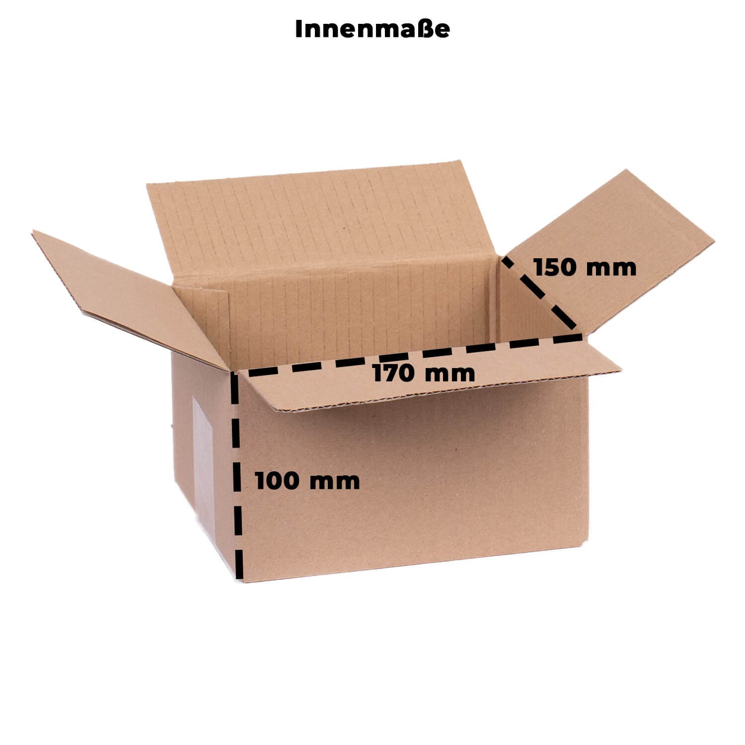 smiley pack 300 Stück Faltkartons 170 x 150 x 100 mm braun Versandkarton Verpackungskartons 17 x 15 x 10 cm aus Wellpappe 1 wellig Karton Pappkarton Versandbox Paket Päckchen