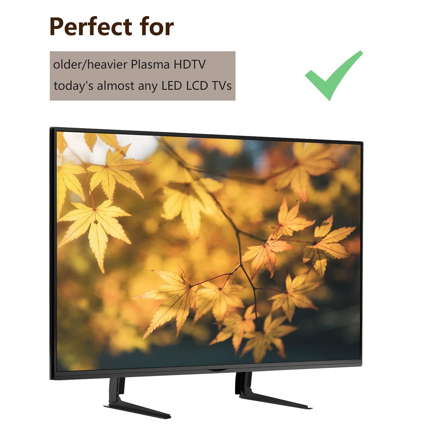 Supporto TV di Ricambio con Gambe Regolabili in Altezza - Base Universale per Supporto TV da Tavolo per la Maggior Parte dei televisori LCD LED al Plasma da 40, 42, 47, 50 e 55 Pollici, Supporta
