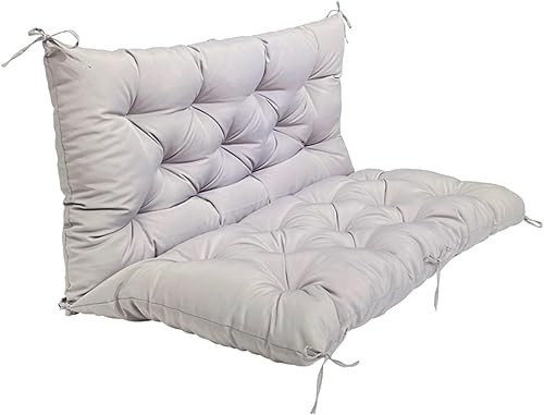 Cojines de columpio para exteriores, cojín de banco con respaldo y lazos, para sillas tumbonas impermeables de 2 a 3 plazas, tapete de repuesto para