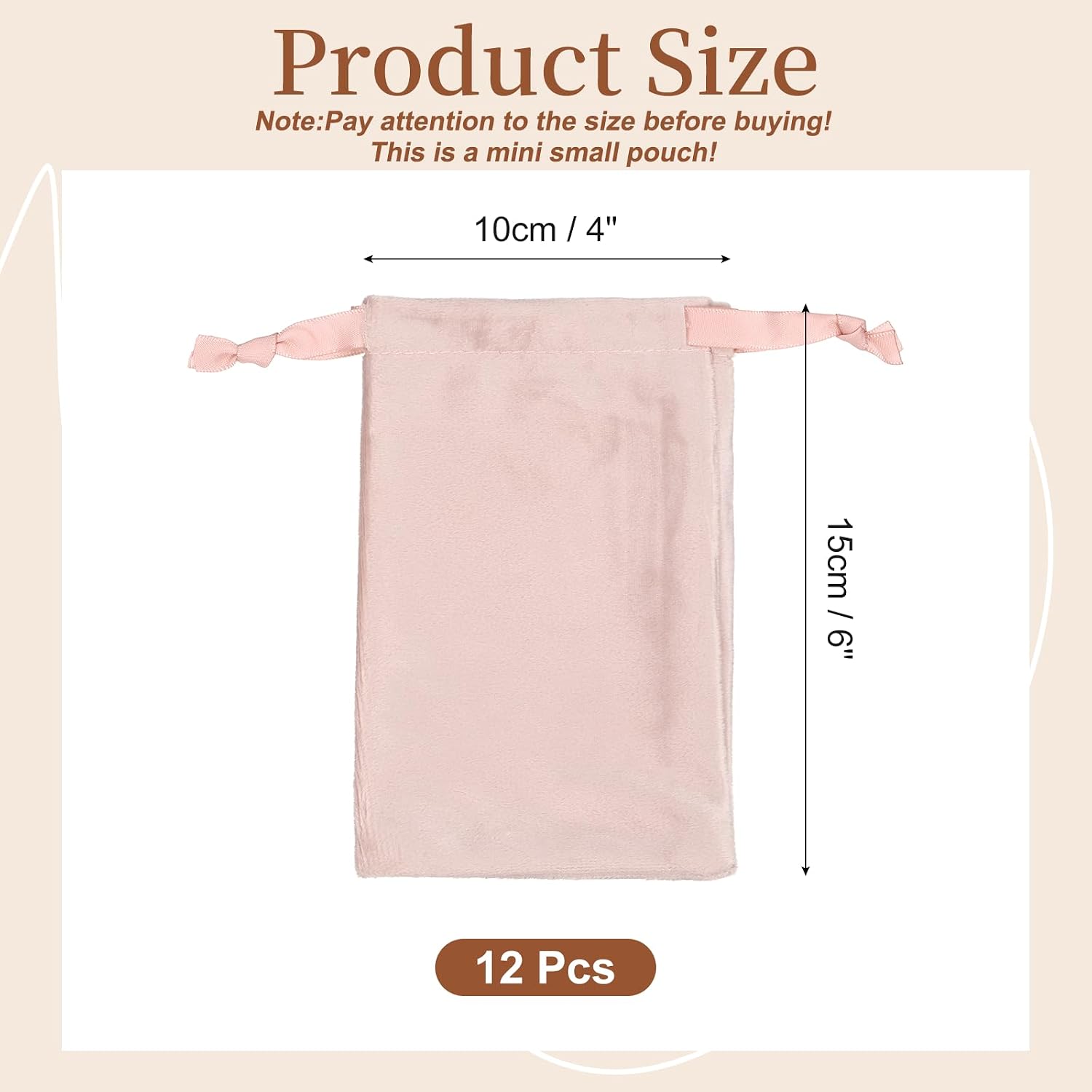 uxcell 12Pcs Velvet Drawstring Bags, 4" x 6" Small Jewelry Pouches, Velvet Gift Bags with Drawstrings for Earrings, Rings, Wedding Favors, Party Favors, Storage, Pink image 2