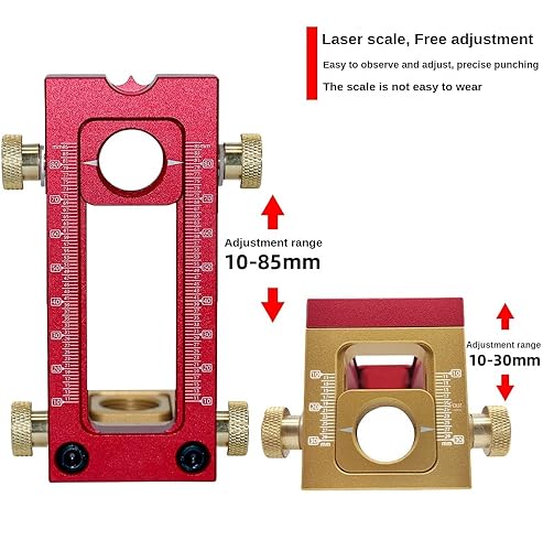 Miniatura 7 de Guía de taladro 2 en 1 plantilla de plantilla para gabinete de tornillo, localizador de perforación, agujero para carpintería, juego de brocas de 5