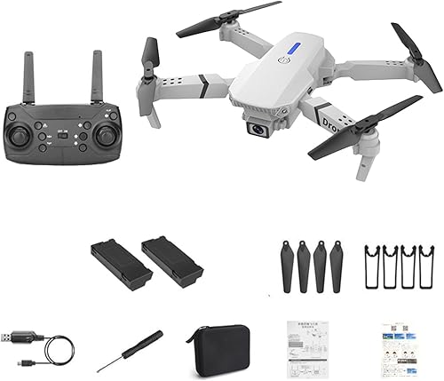 Mini dron con cámara  Drone plegable Fpv de 1080p HD con funda de transporte, 2 baterías, lente ajustable de 90, ajuste de velocidad de inicio de
