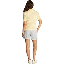 Tommy Hilfiger Maglietta Polo Maniche Corte Donna Regular Fit, Multicolore (Citronella, Ecru STP), XS