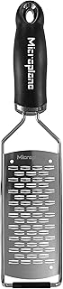Microplane Grattugia da Cucina Doppia Lama Media Acciaio Inossidabile Nera Serie Gourmet Ideale per Formaggio, Mela, Carota, Zucchina e Cioccolato