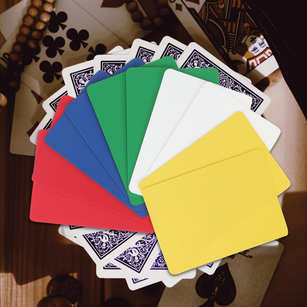 DECHOUS 10Pcs Poker Cut Cards 5 Colors Bridge Size Cutting Cards for Poker Parties Blackjack Home Games, Assorted Color, 8.7x6.4cm - Image 4