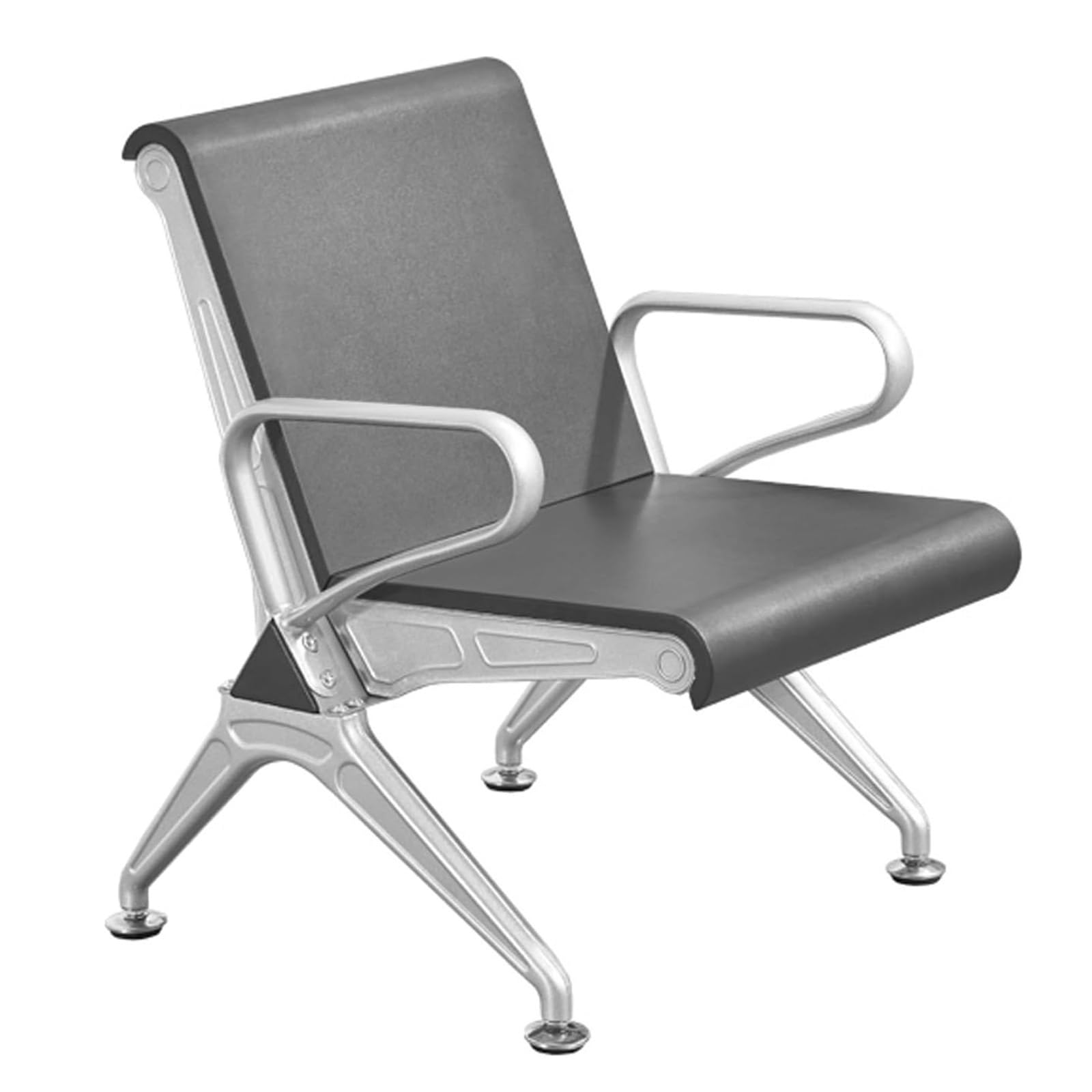Waiting Room Chairs,Black Lobby Chairs, Polyurethane Waiting Area Seating with Arms, Reception Furniture for Office, Airport, Bank, Barbershop - Durable,Grey