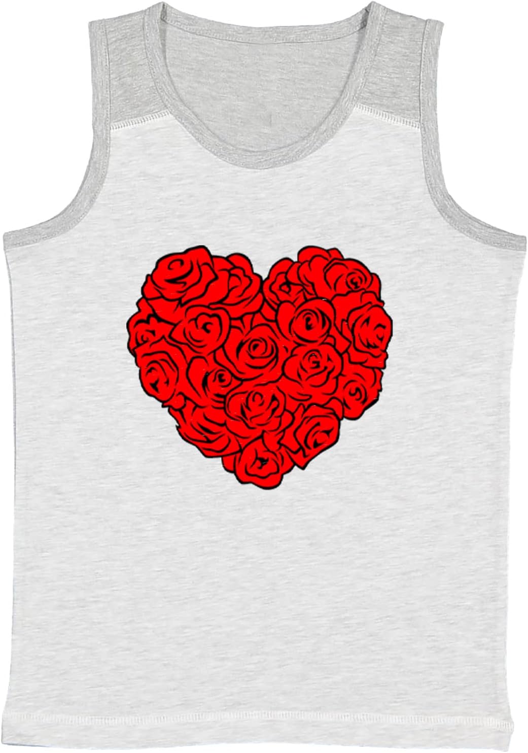 Tcombo Heart of Roses - Flowers Beautiful Youth Contrast Back Tank Top
