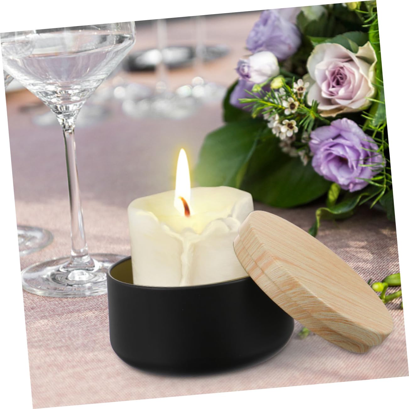 HOODANCOS 8pcs Candle Jars Lids Airtight Tinplate Containers for Candle Decor and Event Decorations Storage Tins