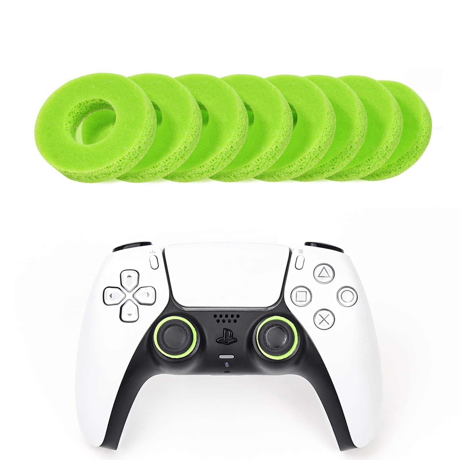Foweroty 8 Pack Controller-assisted Rings for Xbox for PS4 for PS5 Game Accessories Green