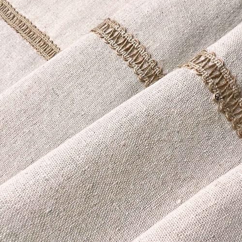 Oindec Cotton Linen Valance For Windows With Burlap Lace Trim Rustic Farmhouse 12 Inch Kitchen Valance Rod Pocket Neutral Short Curtain Topper Window Treatment thumb #3