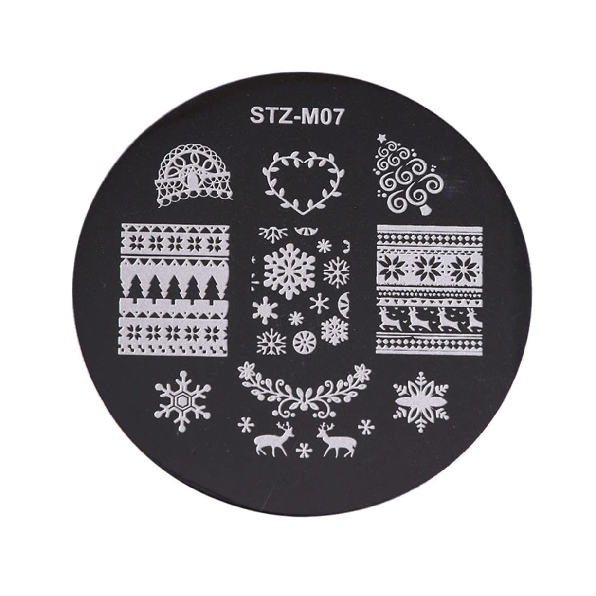 ABOOFAN 5pezzi Stampi per Unghie Natalizie in Metallo Lucido Kit di Stamping per Nail Art Template di Modelli