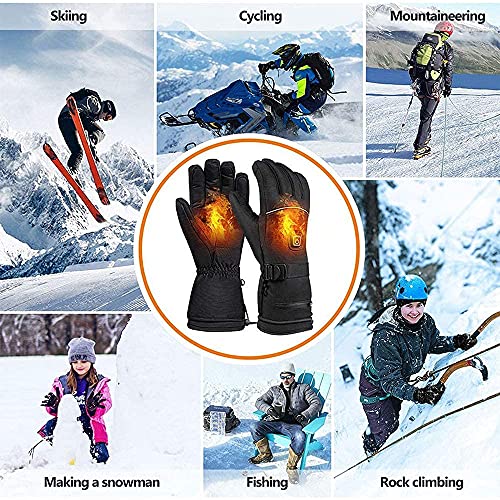 Gants chauffants électriques hiver imperméables écran tactile réglables - 7