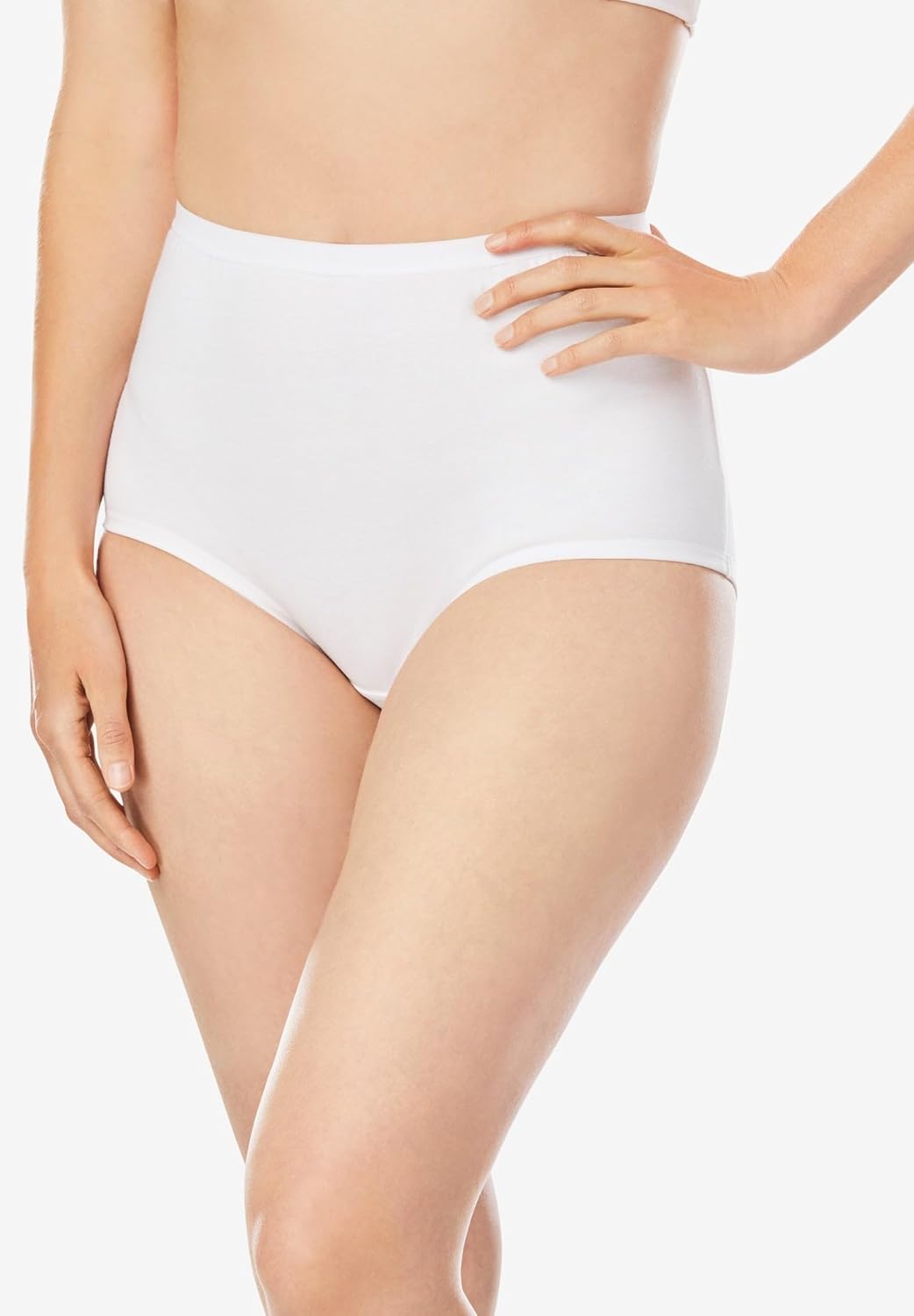 Comfort Choice Plus Size Full Coverage Stretch Cotton Brief 5-Pack