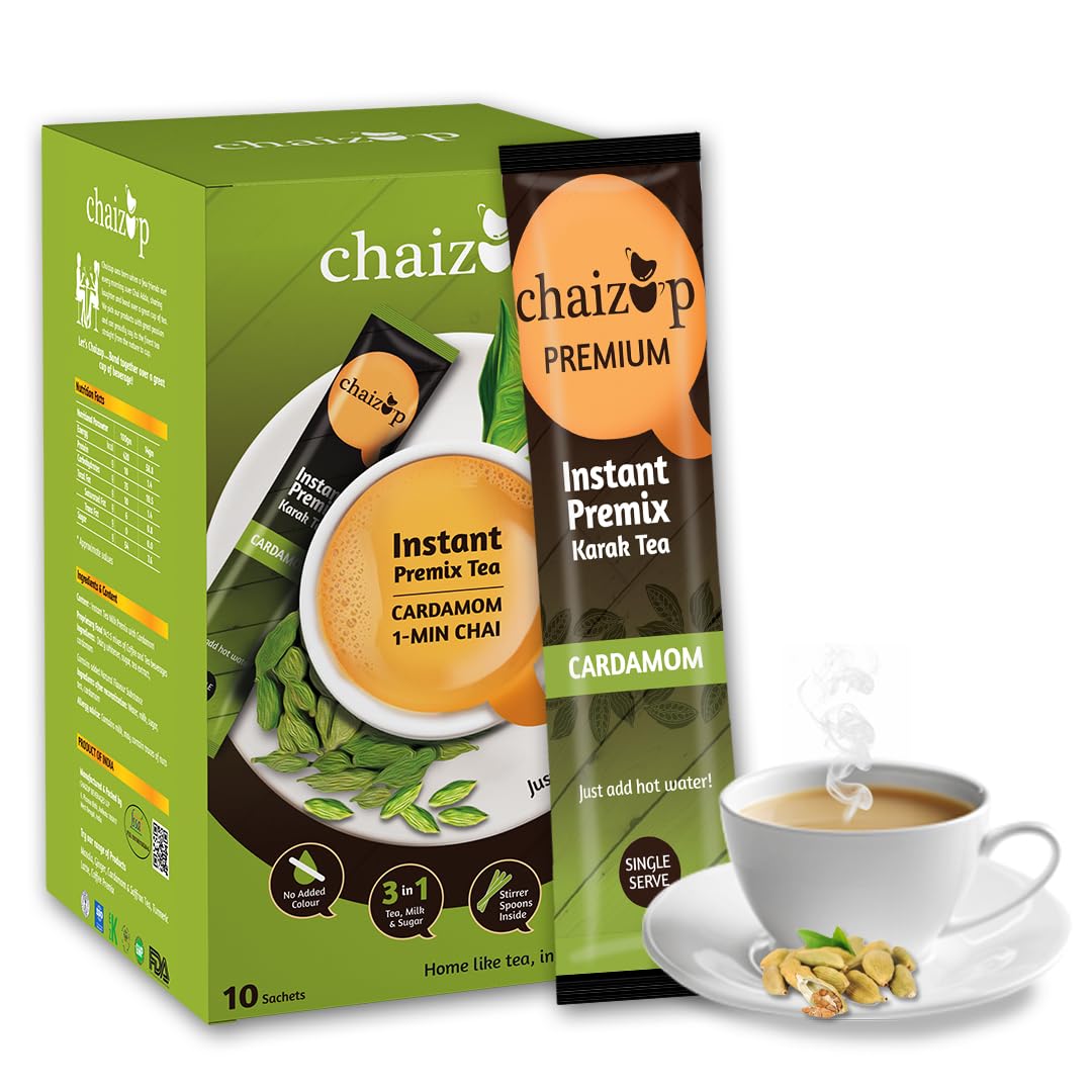 Chaizup Instant Premix Cardamom Tea,Karak Ready to Drink Chai Cardamom Flavour Tea, 10 Sachets x 14 gm, Elaichi Premix Chai, 140 gm Premix Tea powder (B0C8TMMFKW) Amazon Price History, Amazon Price Tracker