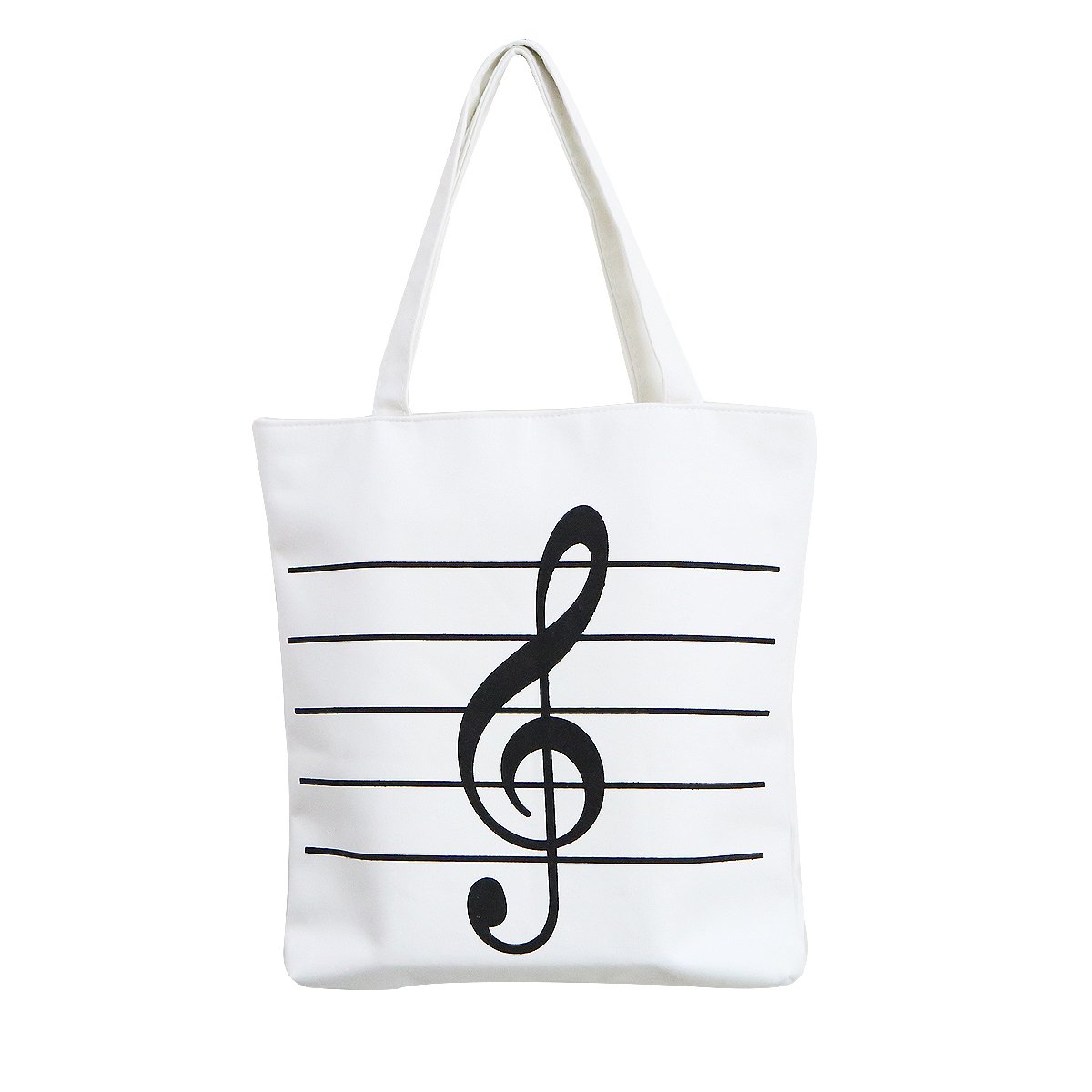 Music Notes Canvas Tote Bag – Reusable Shopping Bag For Work, Travel & Groceries