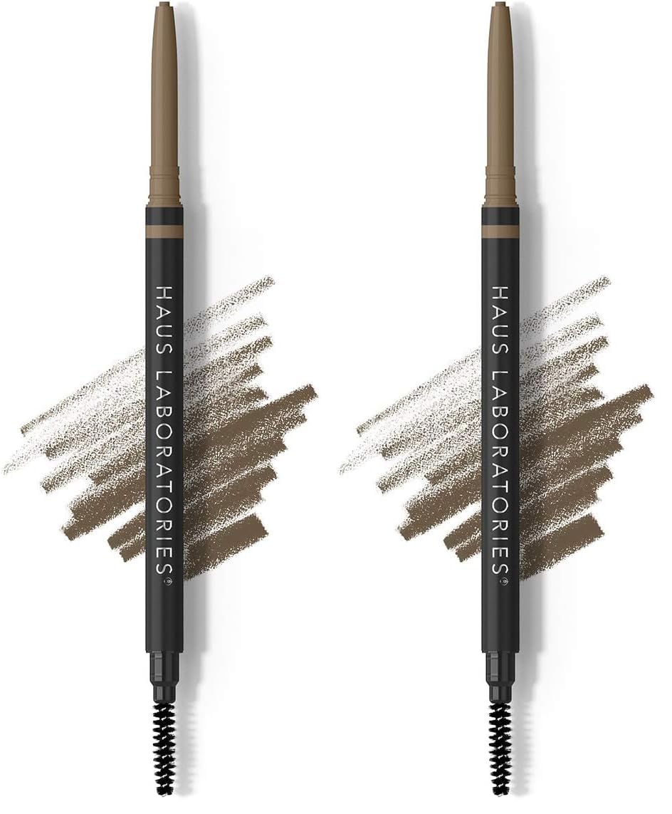 HAUS LABORATORIES By Lady Gaga: THE EDGE PRECISION BROW PENCIL | Mikro-Augenbrauenstift zum Definieren haardünner Striche, 24 Stunden Halt, in Schwarz, Braun und mehr | .002 Oz. (Packung mit 2)