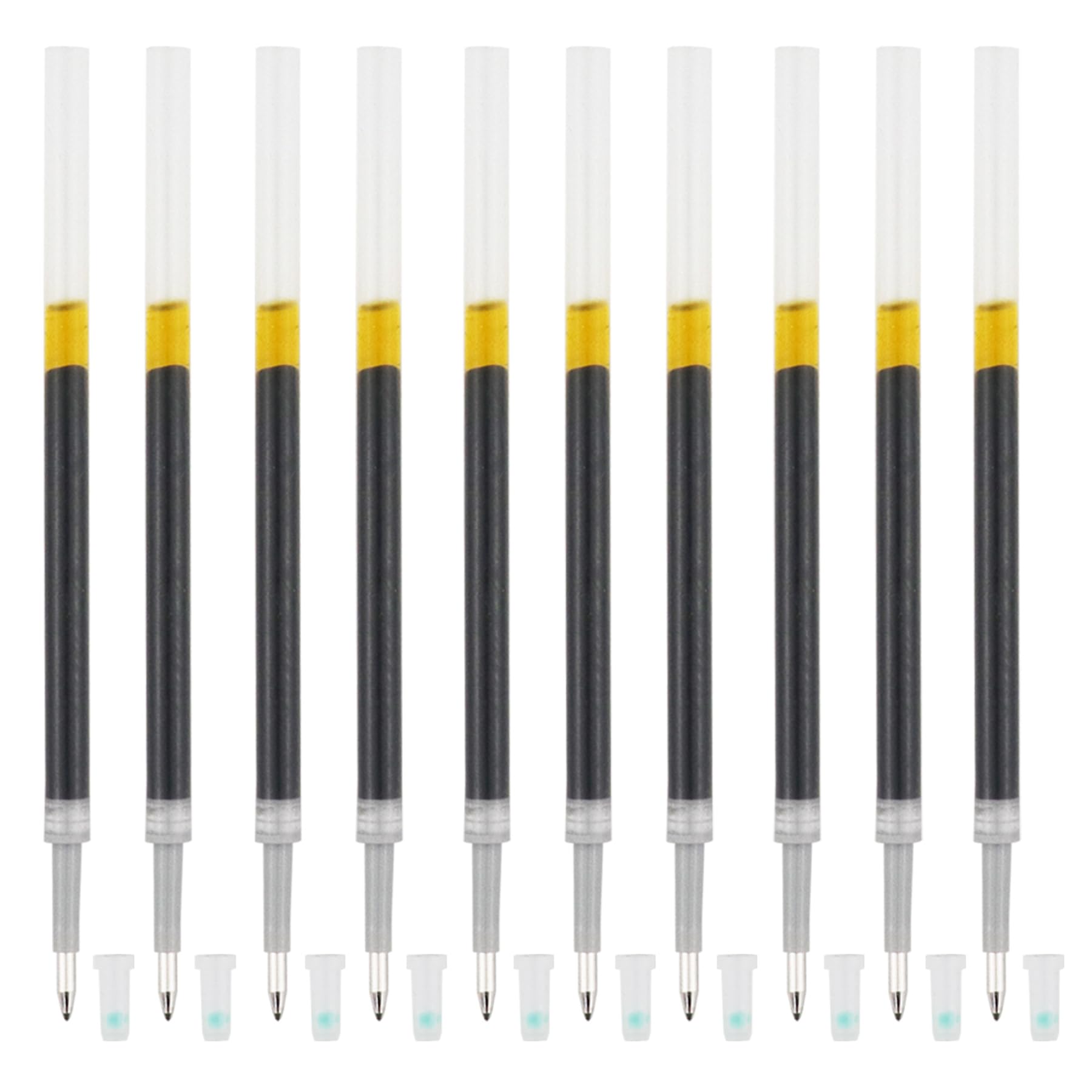 DUNBONGBlack Gel Ink Refills, Liquid Gel Pens Refills - 0.5mm Fine Line, set of 10 (Black)