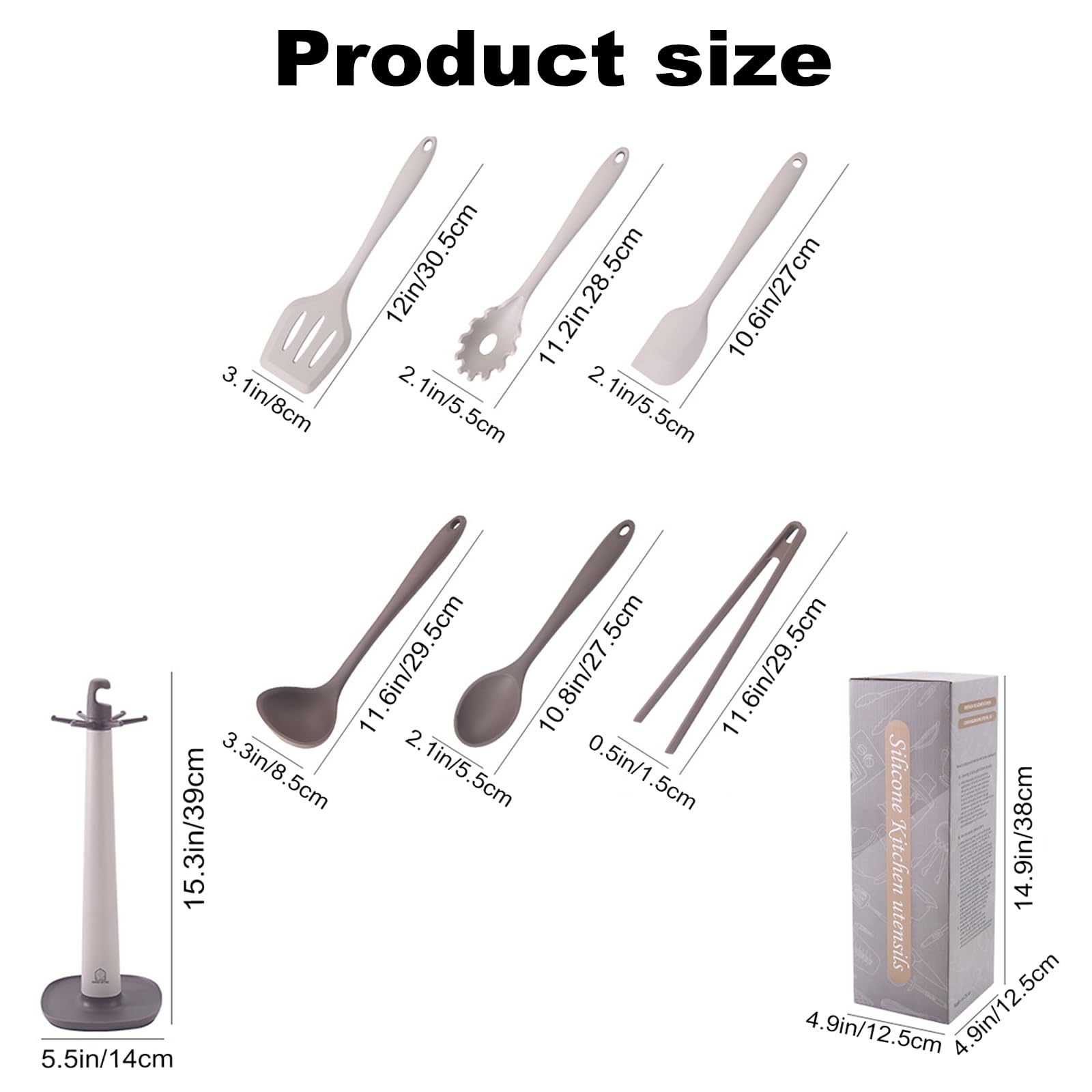 7 Stück Küchenhelfer Set, Silikon Küchenset Küchenutensilien Mit Utensilienhalter, Antihaft Hitzebeständiger Kochbesteck Kochutensilien Set Für Kochen, Gesund, Leicht Zu Reinigen