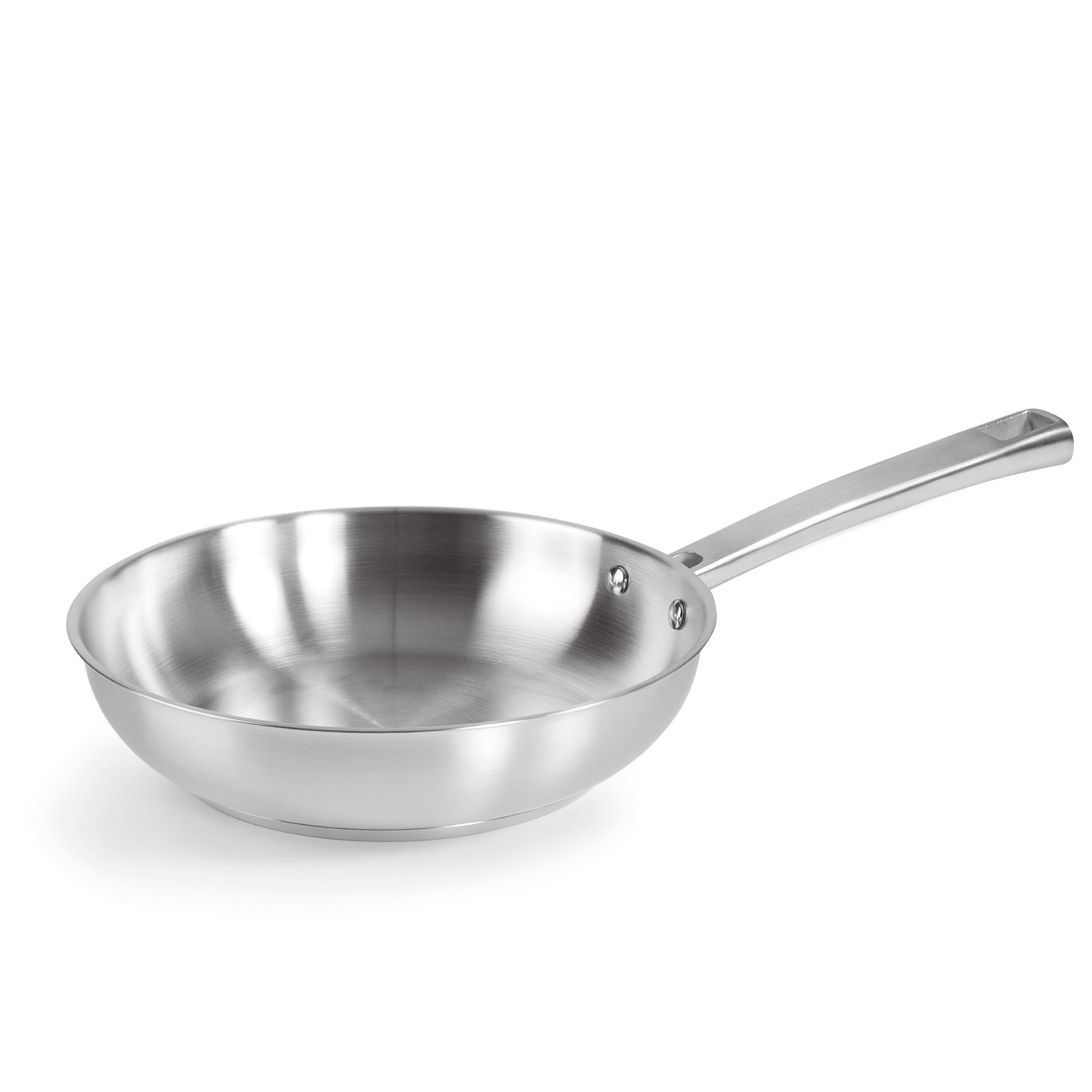 Lacor Acero Inoxidable - 45422 - Sartén Foodie, Sartén Sin Antiadherente, Compatible Con Todo Tipo De Cocina, Ecológica, Fondo Termo Difusor, Ø22cm, Gris