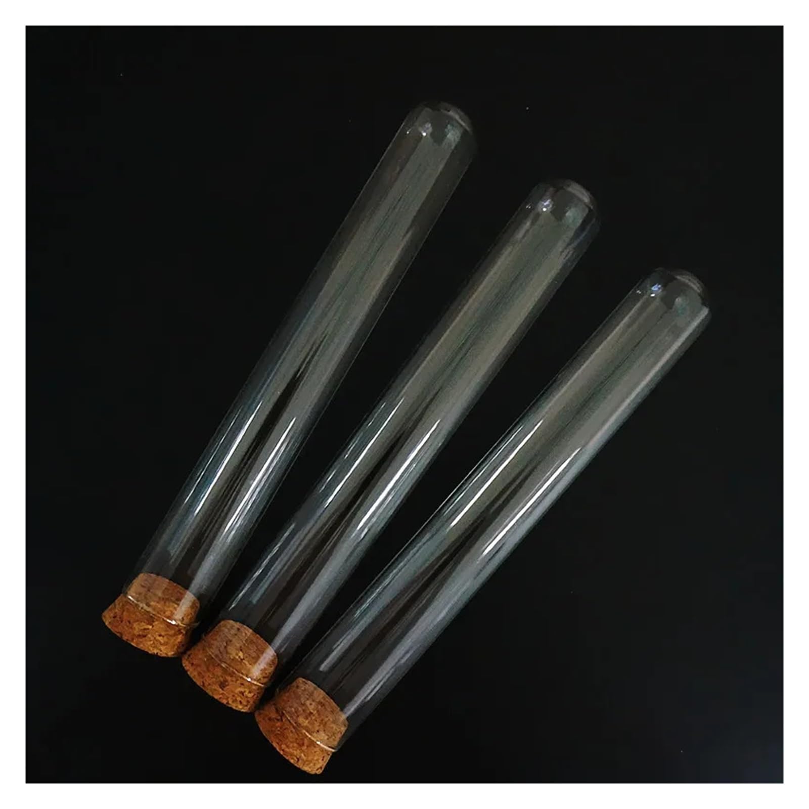6 Teile/los 25x200mm Transparent Runden Boden Reagenzgläser Aus Glas Mit Kork Holz Stopfen For Labor Container