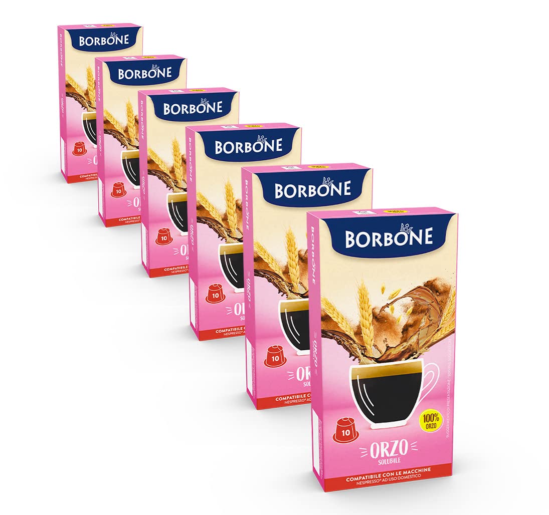 Caffè Borbone Orzo Solubile - 60 capsule (6 confezioni da 10) - Compatibili con le Macchine ad uso domestico Nespresso*