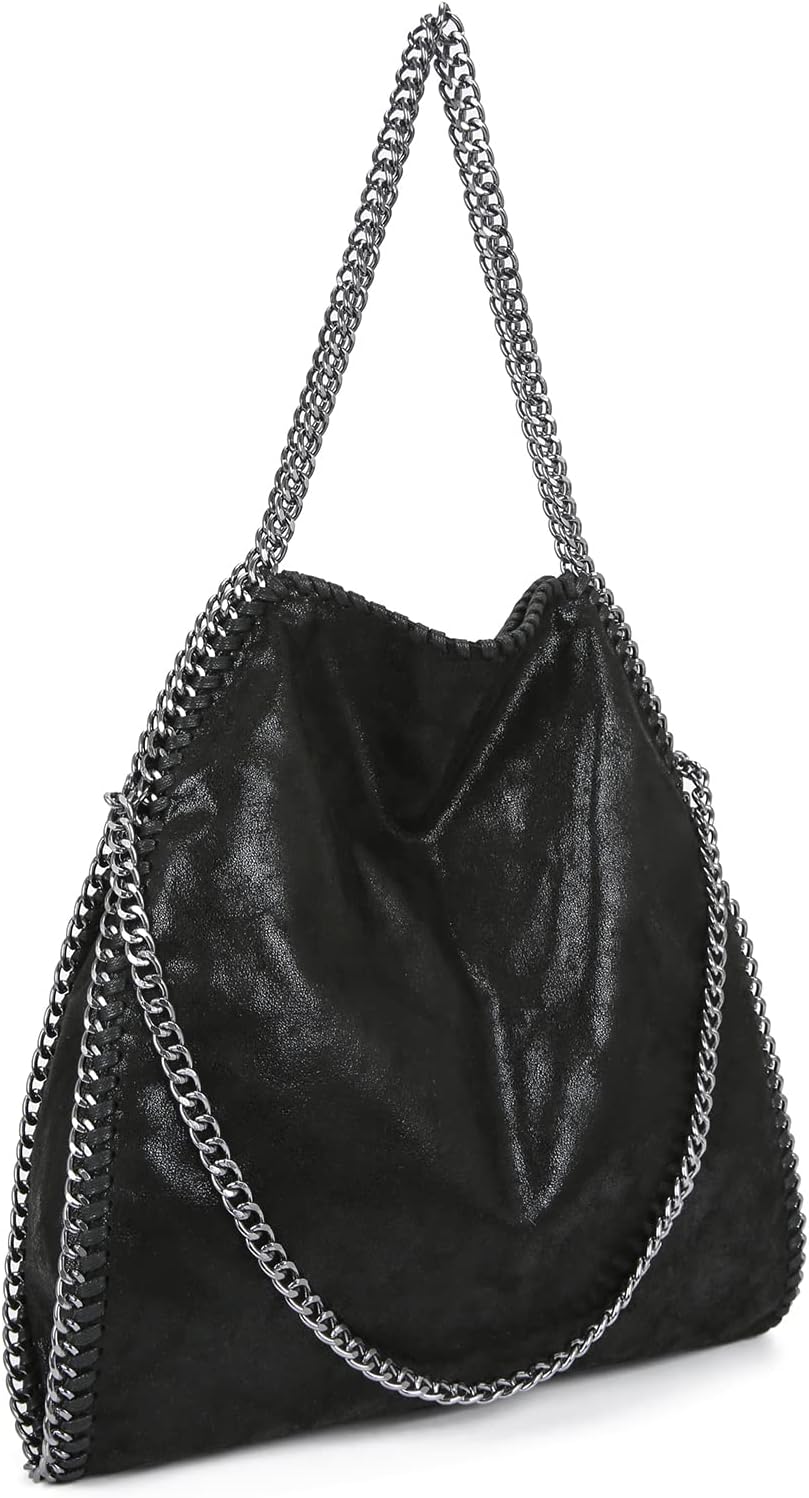 JOTHIN Large Tote Bag for Women Crossbody Bags Chain Womens Purse Designer Handbags Shoulder Bag(Black)