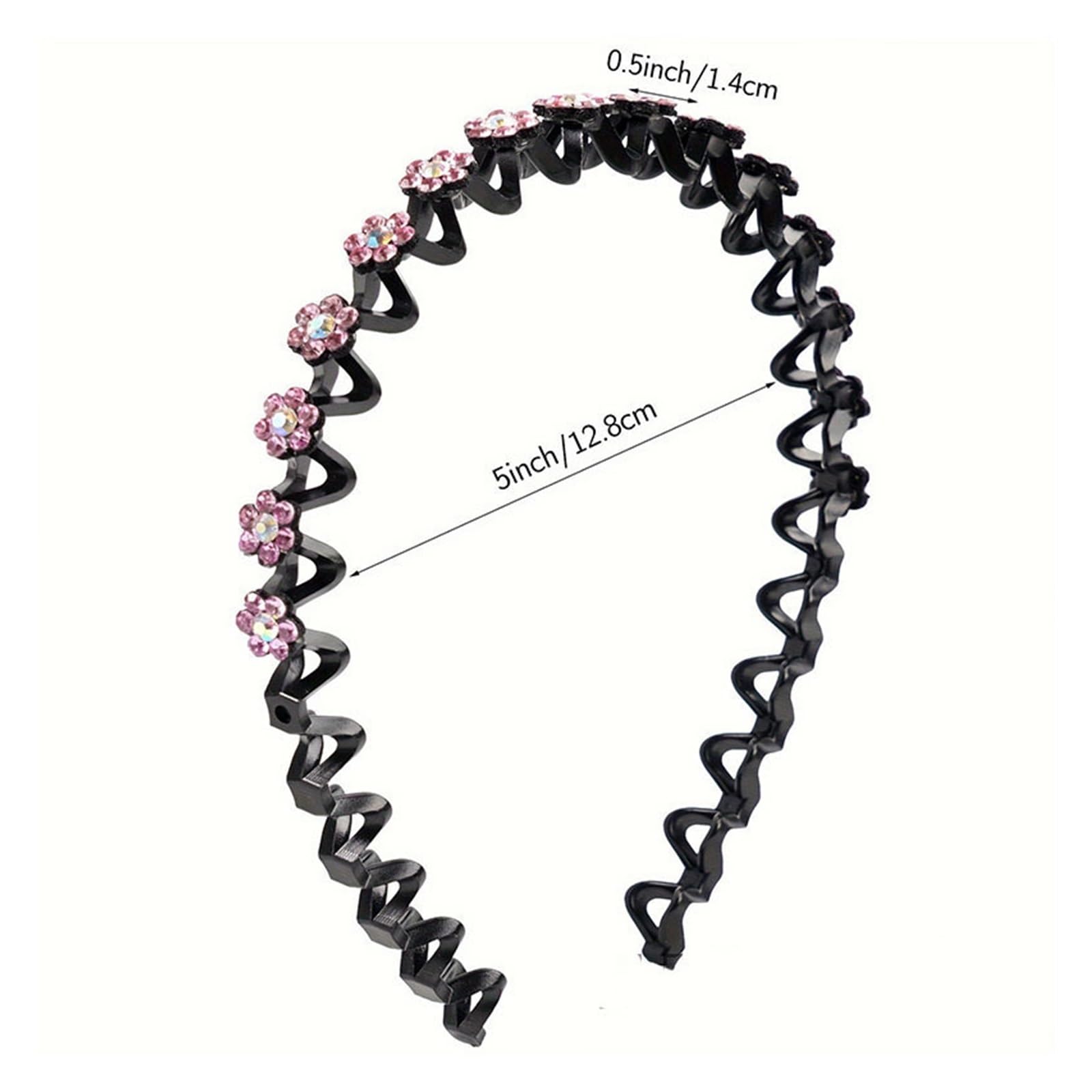 10pcs Rhinestone Wavy Headband Per Donne