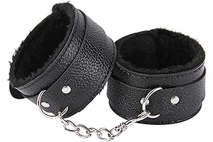 Red Fluffy Fuzzy Hand Cuffs for Adults, Couples Bedroom Hand Restraint Set...
