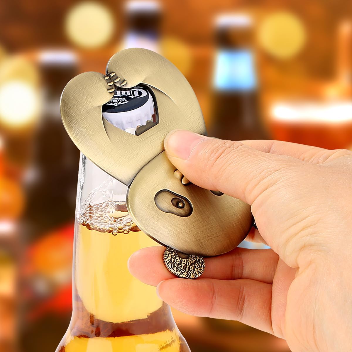 Cute Panda Bottle Opener, Beer Bottle Opener with Bag, Panda, Beer Opener, Unique Beer Gift for Men, Novelty Father's Day Birthday Gift for Men, Women, Bronze image 3