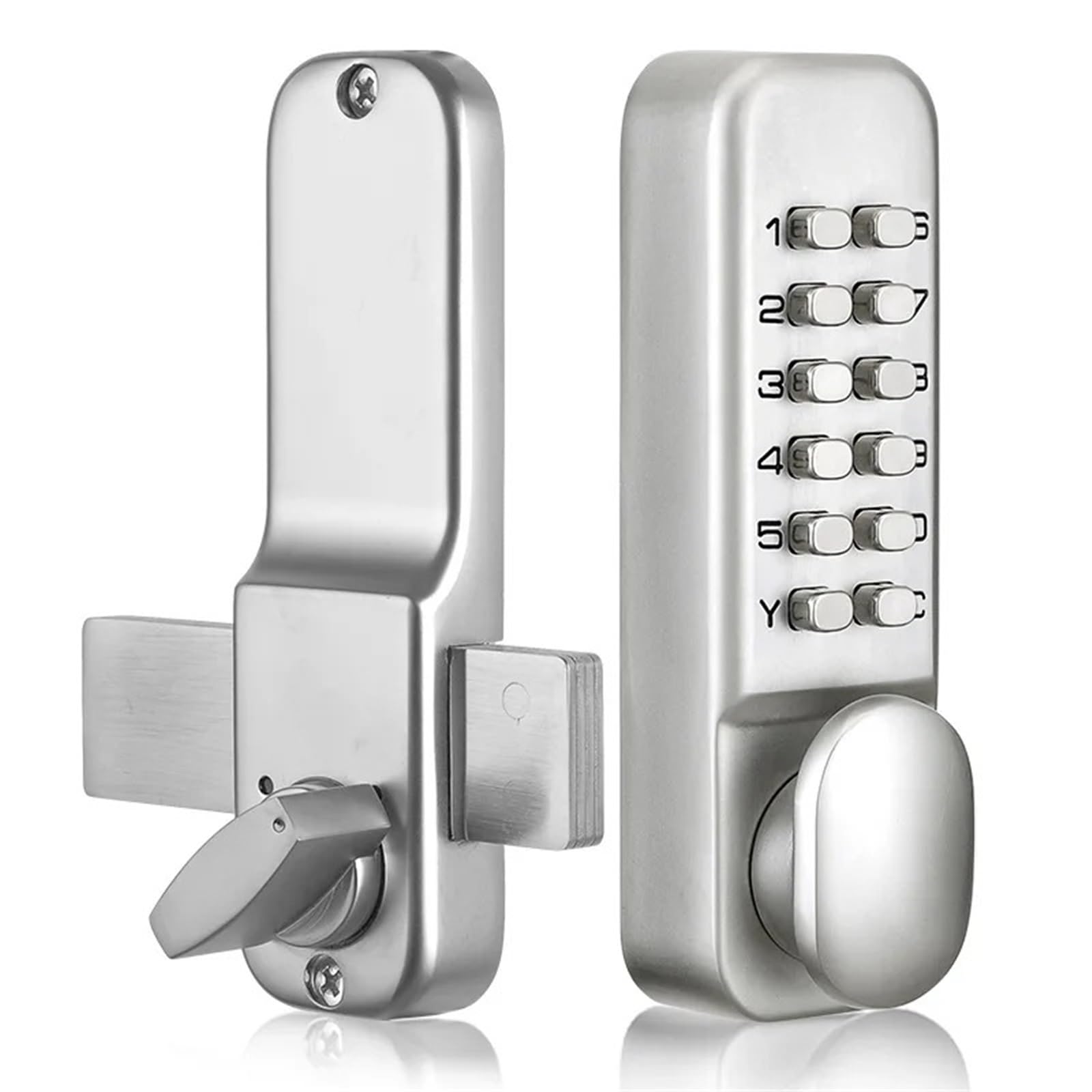 Jwvialel Jg-Silver-No Key Digital Lock Door Keyless Keypad Code Password Push Button Combination 1Pcs(Jg-Silver-No Key)