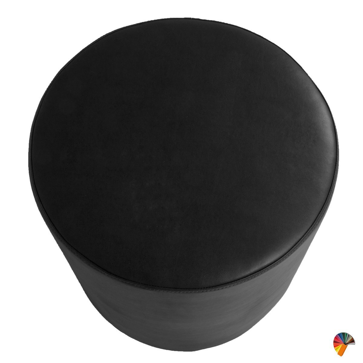 ARKETICOM CHILL Pouf Poggiapiedi Rotondo Ecopelle Sfoderabile PUFF Verde 55x42