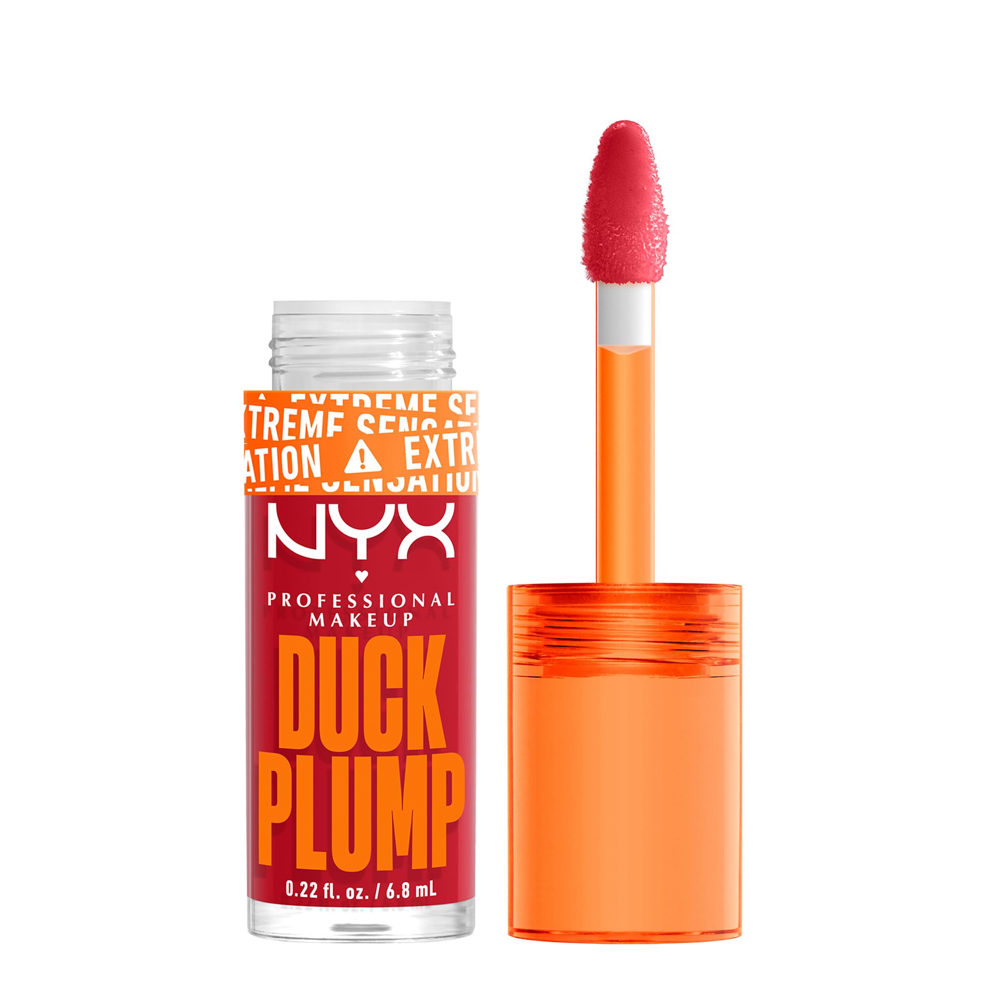 NYX Professional Makeup Gloss Rimpolpante, Altamente Pigmentato, Volume Immediato e Duraturo, Arricchito con Zenzero Piccante, Duck Plump, Tonalità: Cherry Spice, 6,8 ml