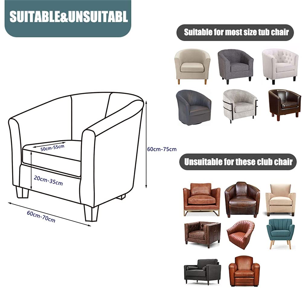 FANSU Copripoltrona Chesterfield Elasticizzato 1 Posto, 2 Pezzi, Tinta Unita, Copridivano Club, Fodera Per Poltrona Bar/Camera Da Letto, Nero