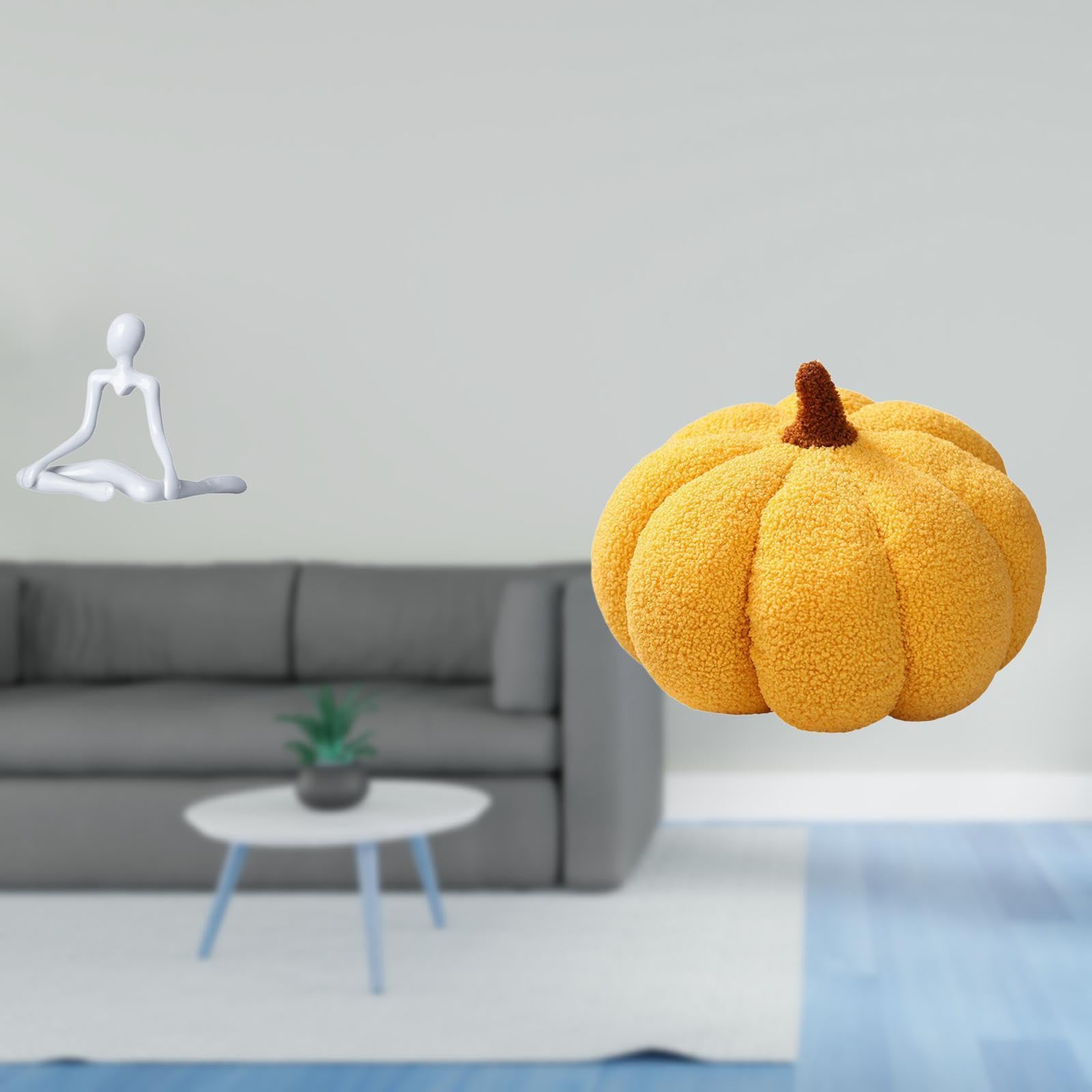 Creative Abstract Thinker Statue Pumpkin Pillow Sculpture Unique Decorative Ornament for Bedroom Entrance Housewarming Sofa Cushion Decor-image-28