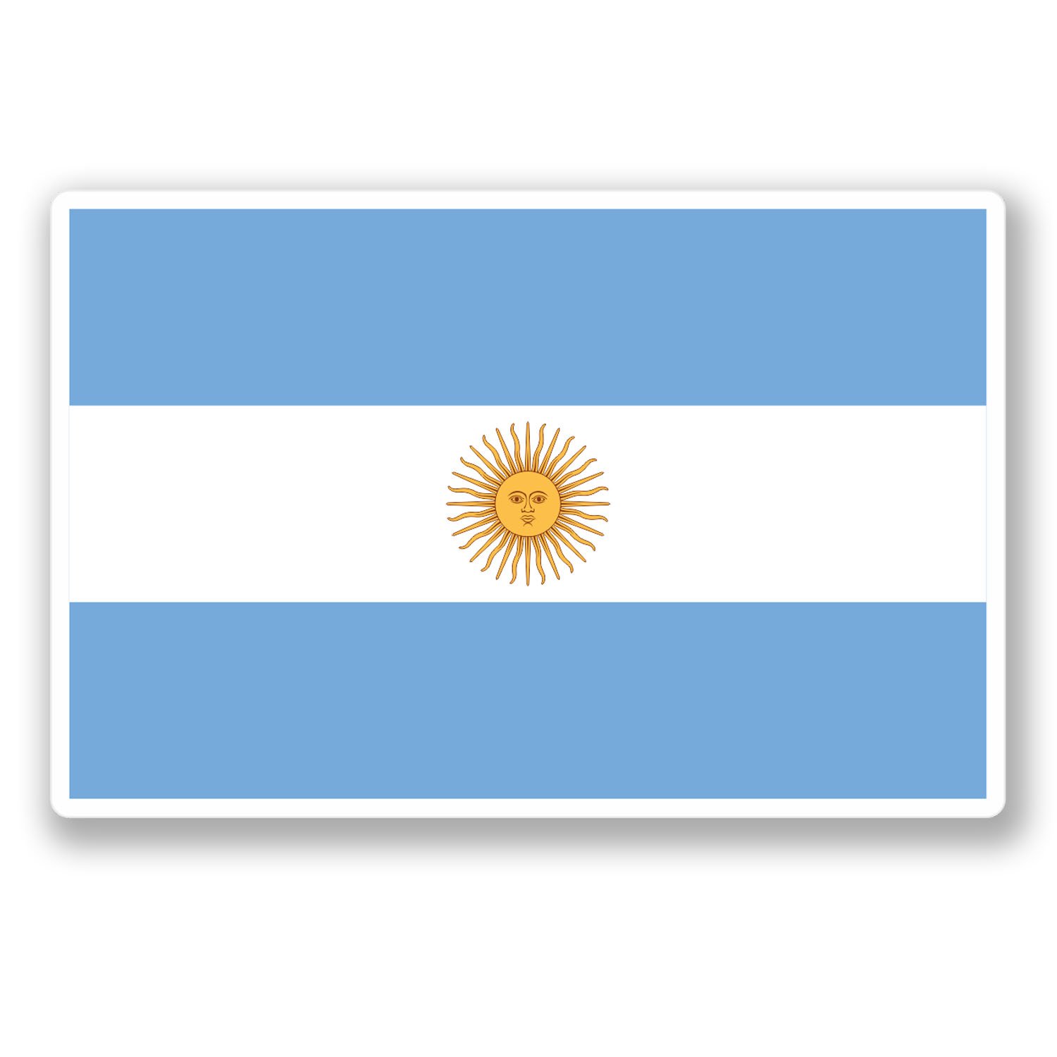 2 x Argentine Argentina Flag Vinyl Sticker Bike Laptop Car Travel Luggage #4406 (10cm Wide x 6.6cm Tall)